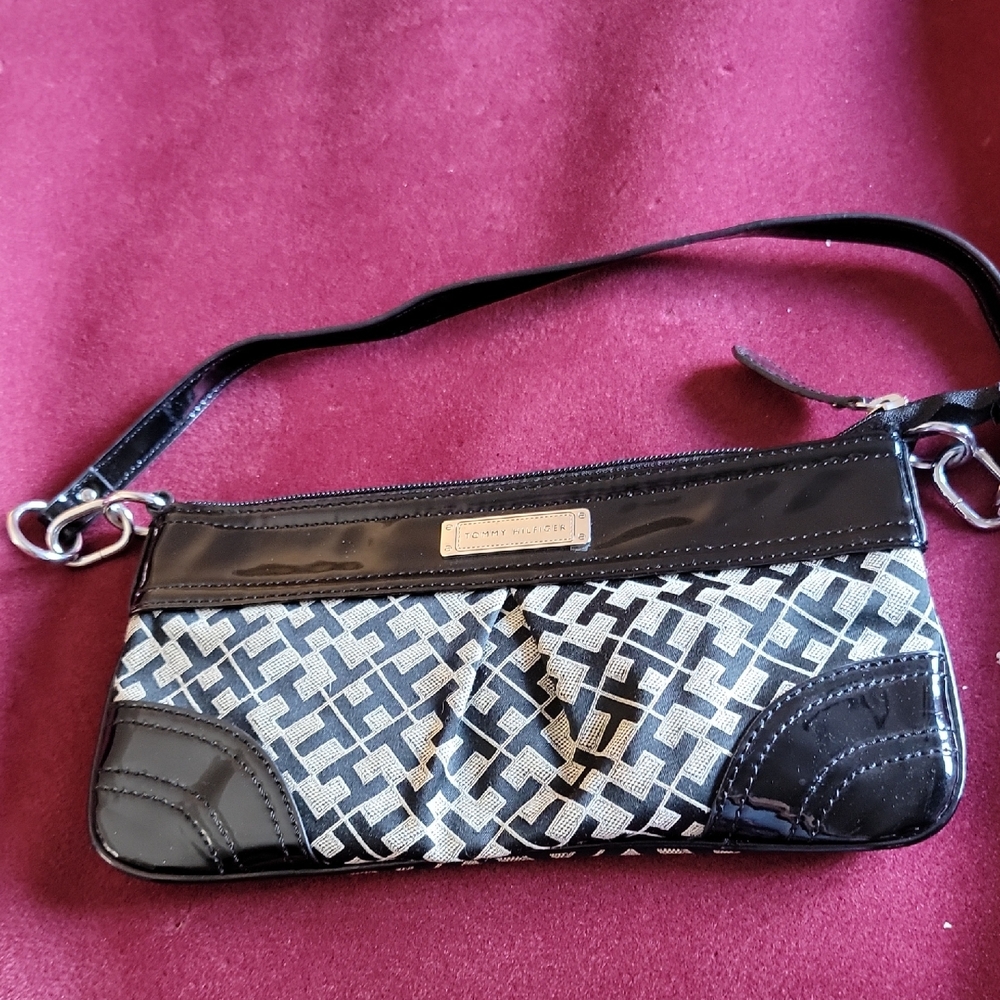TOMMY Hilfiger Black and Gray Clutch